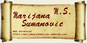 Marijana Šumanović vizit kartica